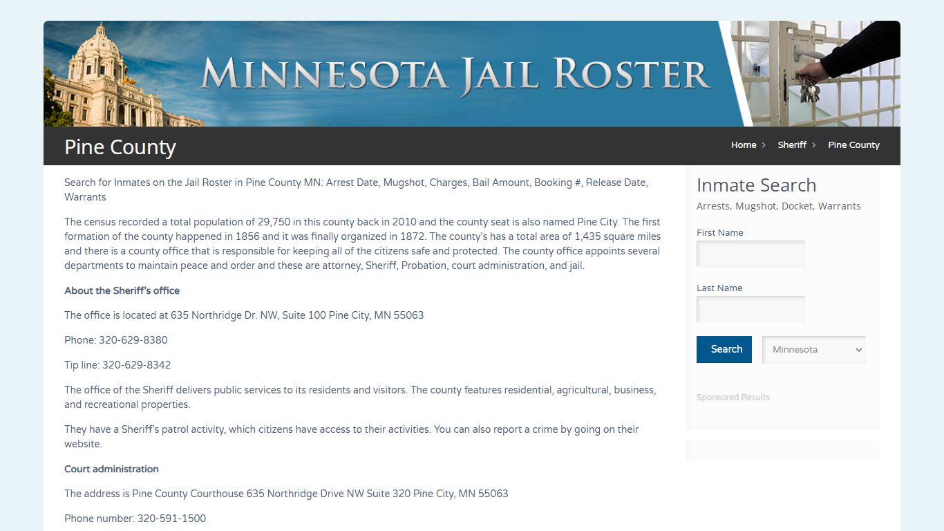 Pine County | Jail Roster Search