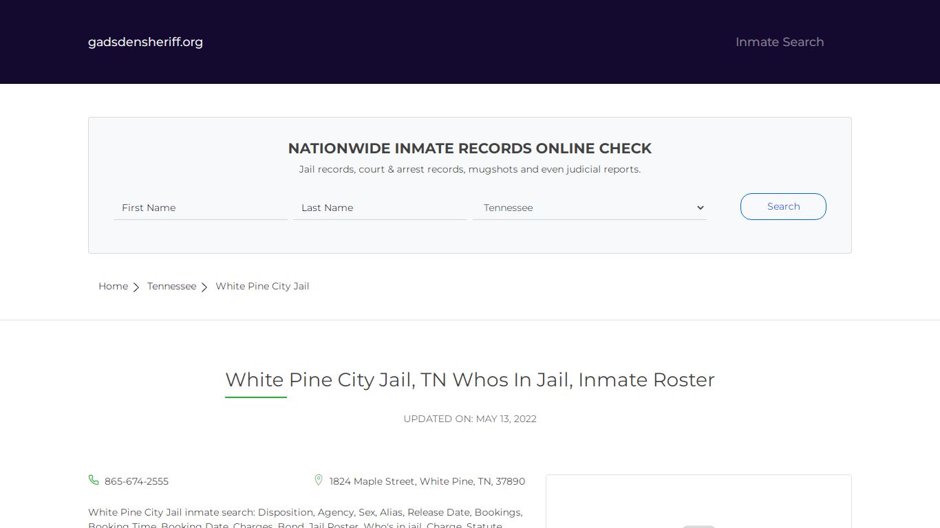 White Pine City Jail, TN Inmate Roster, Whos In Jail